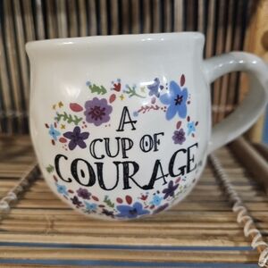 NATURAL LIFE Courage Mug with Purple and Blue Floral Design